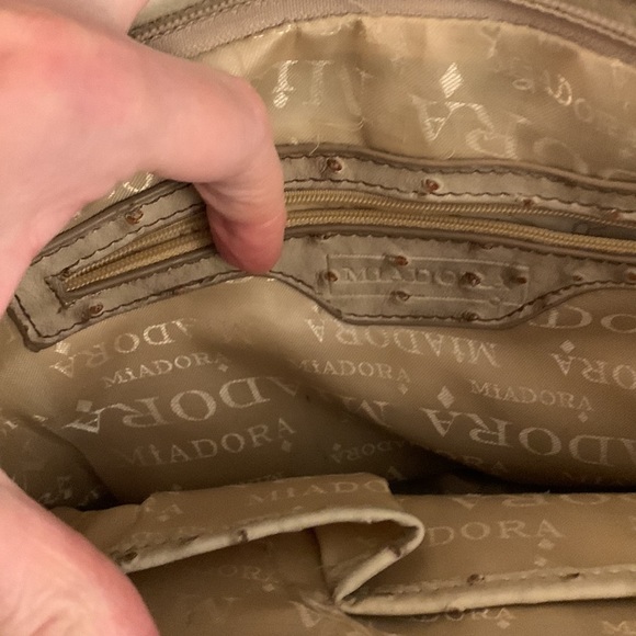 Miadora Faux Ostrich Handbag - Picture 10 of 16